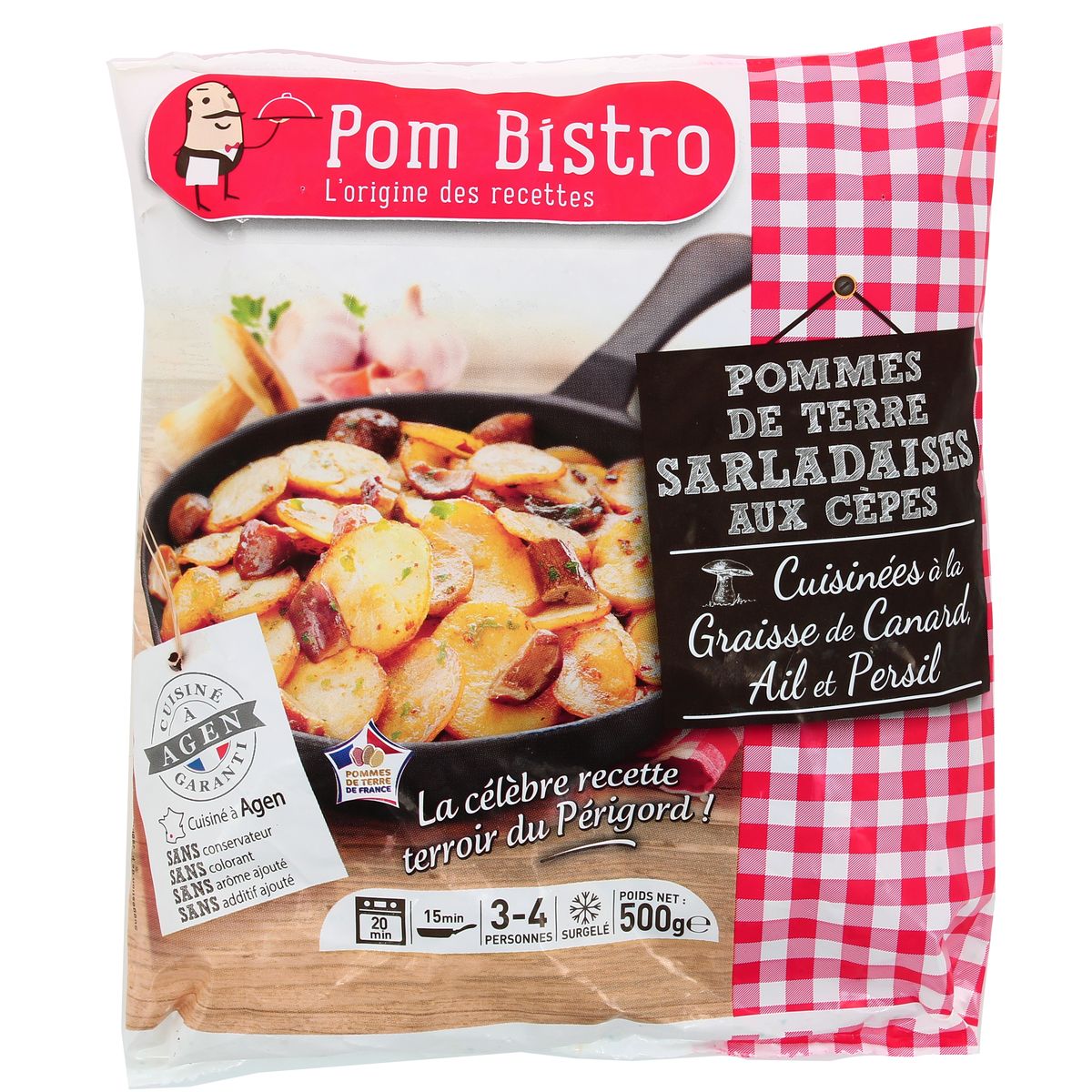 Pom Bistro Pomme de terre sarladaise et cèpes cuisinées à la graisse de canard ail et persil, 500g