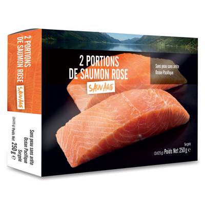Saumon rose sauvage du Pacifique sans peau sans arête, 2x125g