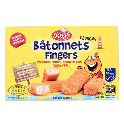 Kash Food Bâtonnets panés de poisson MSC, 300g