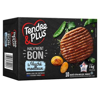 Tendre Et Plus Steaks hachés extra tendre 15%mg, 1kg