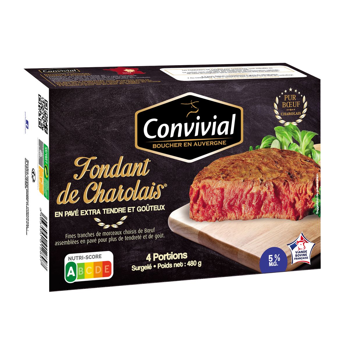 Convivial Fondants de boeuf Charolais  5%mg, 4x120g