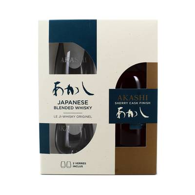 Akashi Blended whisky 40° coffret 2 verres, 50cl