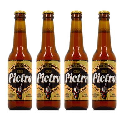 Pietra Bière ambrée à la chataigne 9°, Lot de 4x33cl