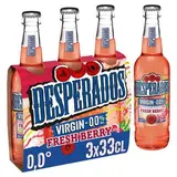 Desperados Virgin Bière sans alcool aromatisée framboise citron vert, 3x33cl
