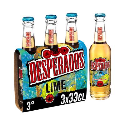 Desperados Lime Bière aromatisée tequila-lemon-cactus 3°, 3x33cl