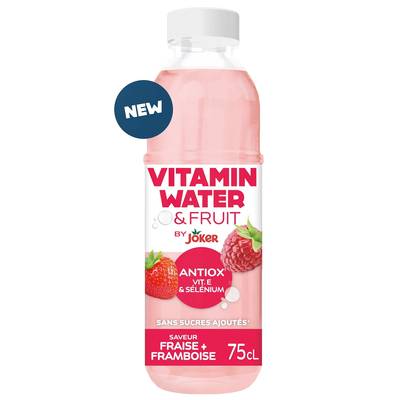 Joker Vitamin Water & Fruit Eau aromatisée fraise framboise, 75cl
