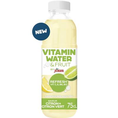 Joker Vitamin Water & Fruit Eau aromatisée citron citron vert, 75cl