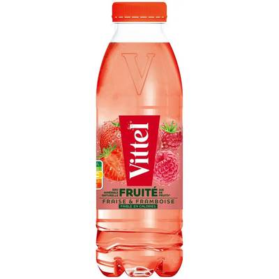 Vittel Eau minérale naturelle aromatisée fraise framboise, 50cl