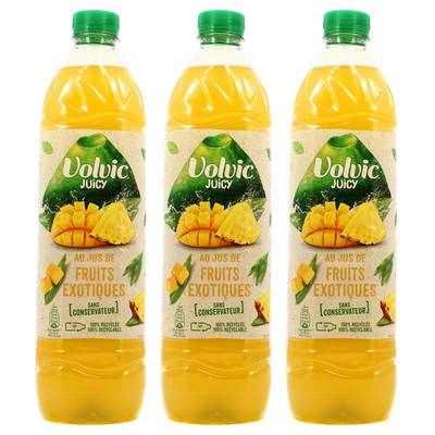 Volvic Au jus de fruits exotiques, Lot de 3x1,5L