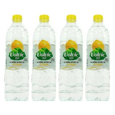 Volvic Eau aromatisée zest de citron, Lot de 4x1,5L