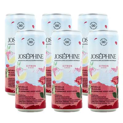 Josephine Eau pétillante aromatisée citron rose, Lot de 6x33cl