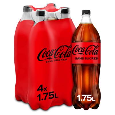 Coca-Cola Coca sans sucre, 4x1,75L