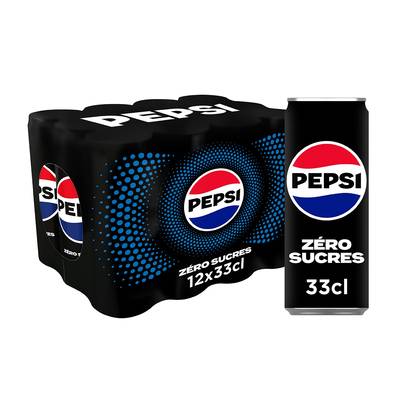Pepsi Soda cola zéro sucres, 12x33cl
