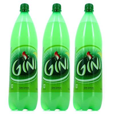 Gini Boisson gazeuse saveur citron, Lot de 3x1,5L