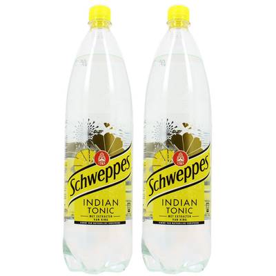 Schweppes Boisson gazeuse Indian tonic, Lot de 2x1,5L