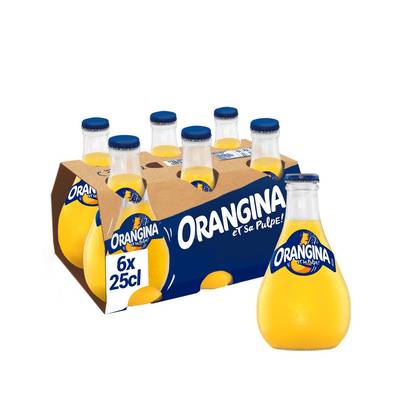 Orangina Boisson gazeuse à l'orange bouteille verre, 6x25cl