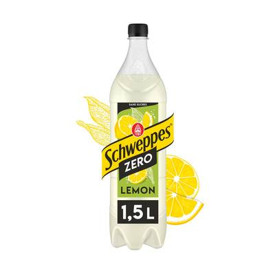 Schweppes Boisson gazeuse saveur citron sans sucre, 1,5L
