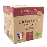 Grenache - Syrah rouge Le Cellier Bio 12.5°, Bag in box 3L