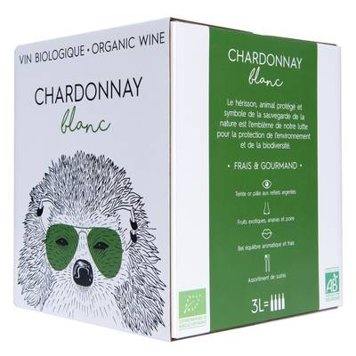Vin De France blanc Hérisson Chardonnay Bio 12.5°, Bag in box 3L