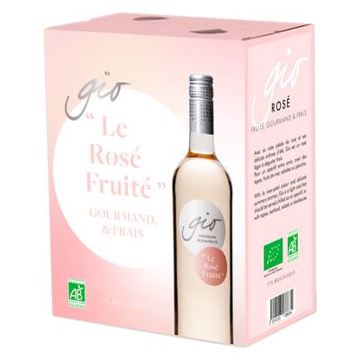 Vin De France rosé Gérard Bertrand, cuvée Gio Bio 12.5°, Bag in box 3L
