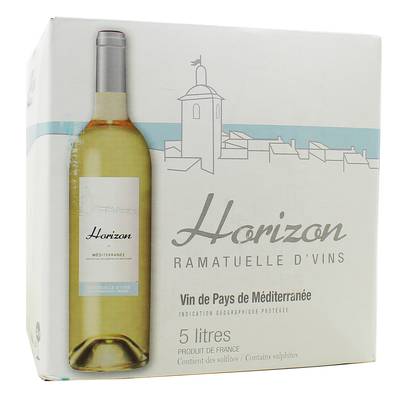 Vin de Pays de Méditerranée Blanc IGP Horizon 12°, Bag in box 5L