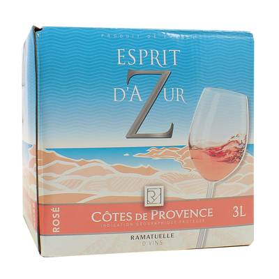 Côtes de Provence rosé AOP Esprit d'aZur 12.5°, Bag in box 3L