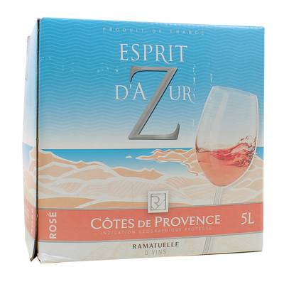 Côtes de Provence rosé AOP Esprit d'aZur 12.5°, Bag in box 5L