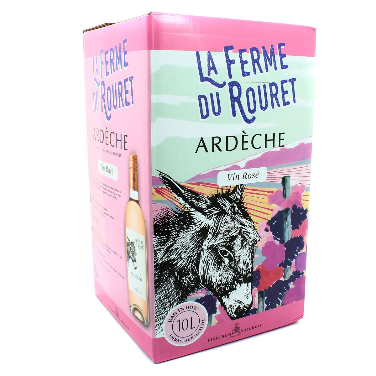 Ardéche rosé IGP Les Vignerons Ardechois 12.5°, Bag in box 10L