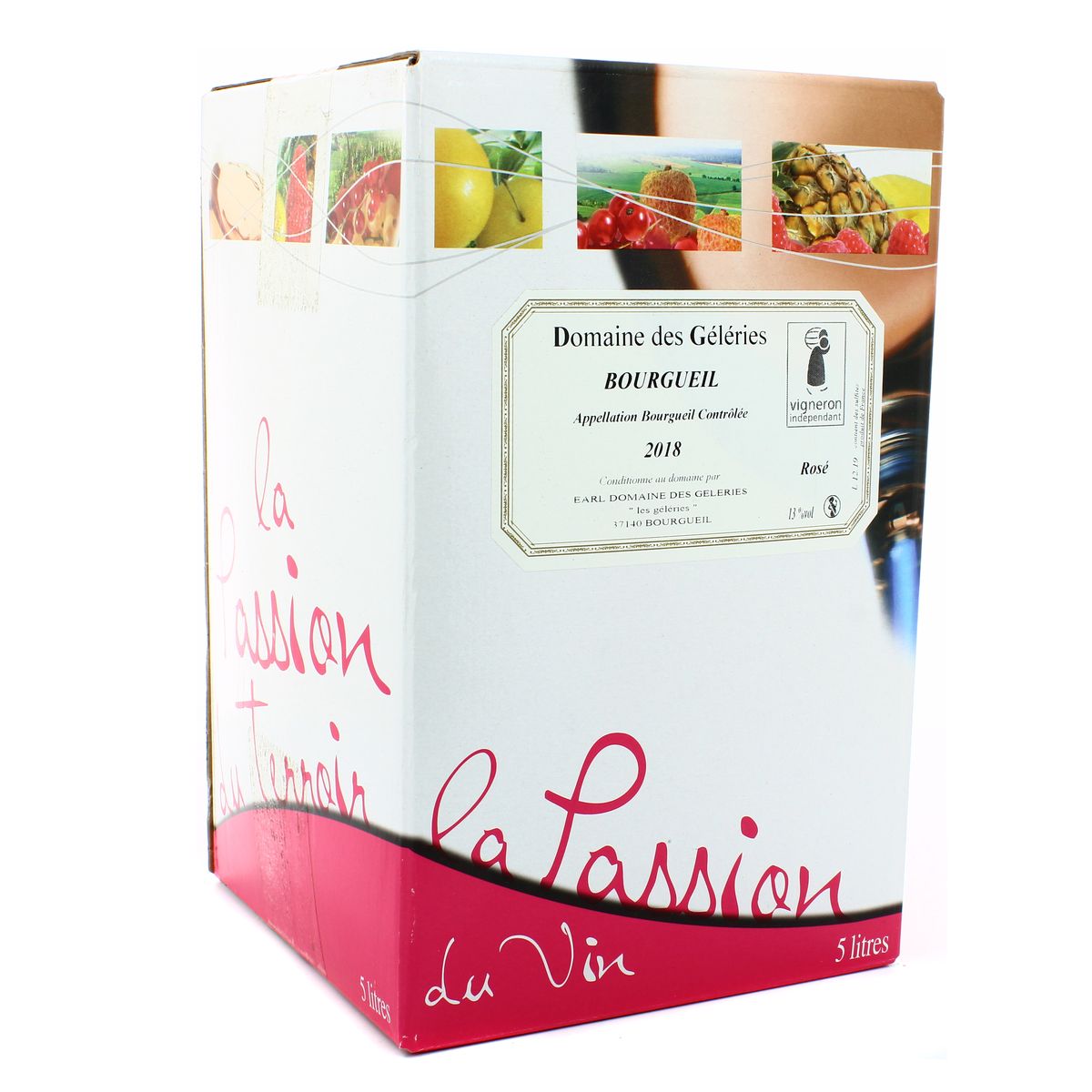 Bourgueil Rosé AOC Domaine des Géléries 13°, Bag in box 5L