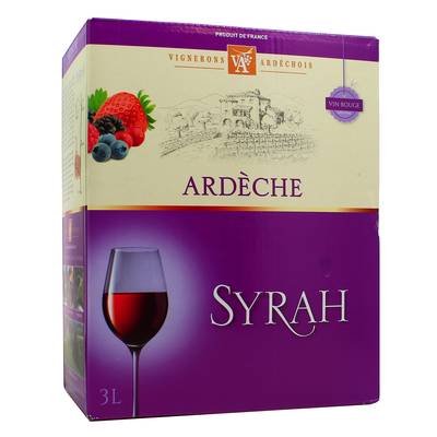 Ardèche rouge IGP Syrah 14°, Bag in box 3L
