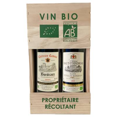 Coffret Vins Bio Ch Cansac + Ch Haut-Coindrias, 2x75cl