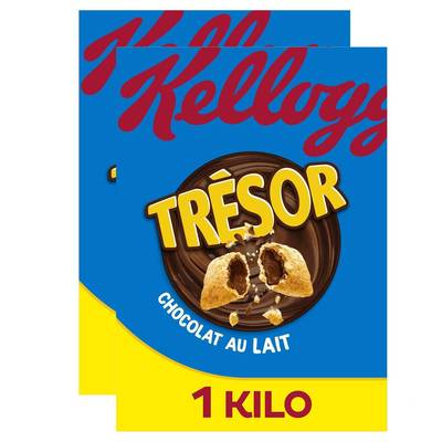 Trésor Céréale Chocolat au Lait, Lot de 2x1Kg