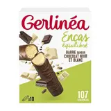 Gerlinéa Barres en-cas saveur Chocolat noir et blanc, 10 barres