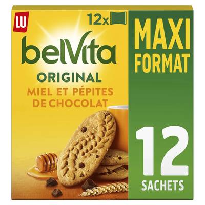 Belvita Biscuits petit-déjeuner miel et pépites de chocolat, 650g