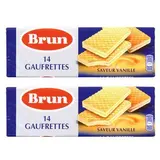 Brun Gaufrettes saveur vanille, Lot de 2x14 biscuits - 146g