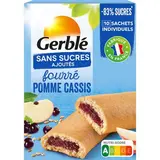 Gerblé Sans Sucres Ajoutés Biscuits Fourrés Pommes Cassis -83% de sucres en moins, 10 biscuits - 180g