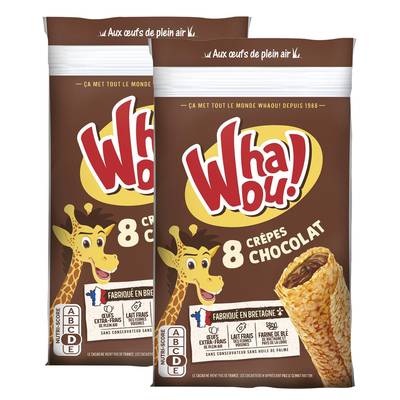 Whaou 8 Crêpes au chocolat, Lot de 2x256g