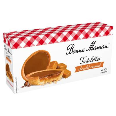 Bonne Maman Tartelette chocolat caramel x9, 135g
