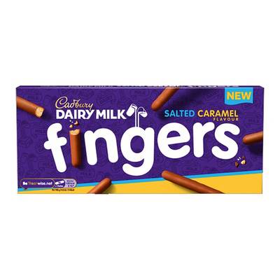 Cadbury Fingers - Biscuits chocolat au lait saveur caramel salé, 114g