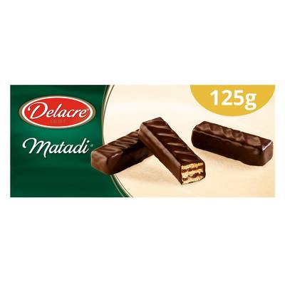 Delacre Matadi gaufrettes enrobées de chocolat noir, 125g