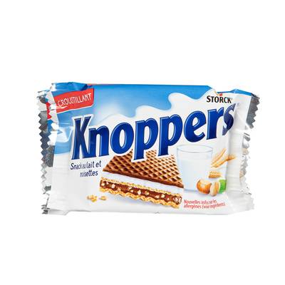 Knoppers Gaufrette fourrée au lait et à la pâte de noisettes, 3x75g