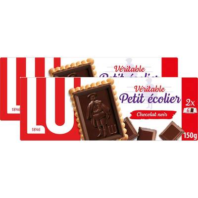 Lu Petit Ecolier Chocolat noir, Lot de 2x150g