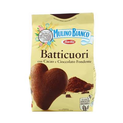 Mulino Bianco Batticuori Biscuits au chocolat en forme de coeur, 330g