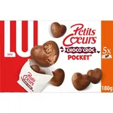 Lu Biscuits enrobés de chocolat au lait Choco croc pocket Petits Coeurs, 180g
