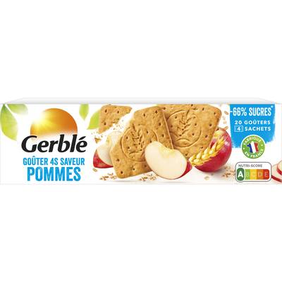 Gerblé Teneur Réduite 20 Goûters 4S aux pommes -61% de sucres en moins, 360g