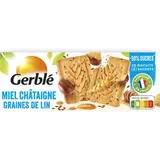 Gerblé Teneur Réduite 20 Biscuits Miel Châtaigne Graines de lin -46% de sucres en moins, 200g