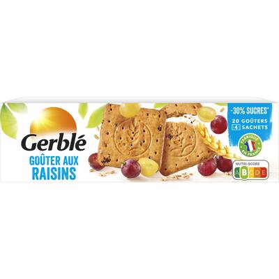 Gerblé Teneur Réduite 20 Goûters aux raisins -32% de sucres en moins, 360g