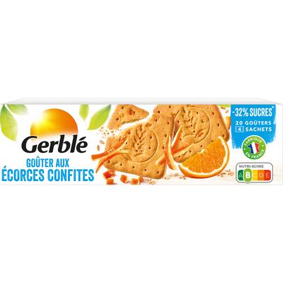 Gerblé Teneur Réduite 20 Goûters aux écorces confites -35% de sucres en moins, 360g