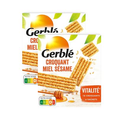 Gerblé Vitalité 18 Croquants miel Sésame, Lot de 2x150g