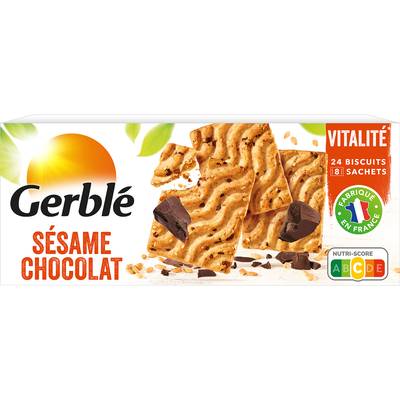 Gerblé Vitalité 24 Biscuits Sésame Chocolat, 200g